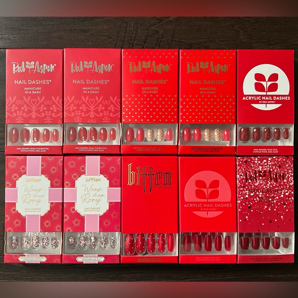 💅 LOT of 40 Red Aspen Nail Dashes • Some Acrylics & Most RETIRED • Take a Look 👀 - Picture 3 of 11